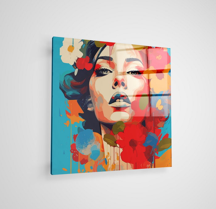 Wallity Cuadro Decorativo de Vidrio Templado Multicolor 50 x 50 cm